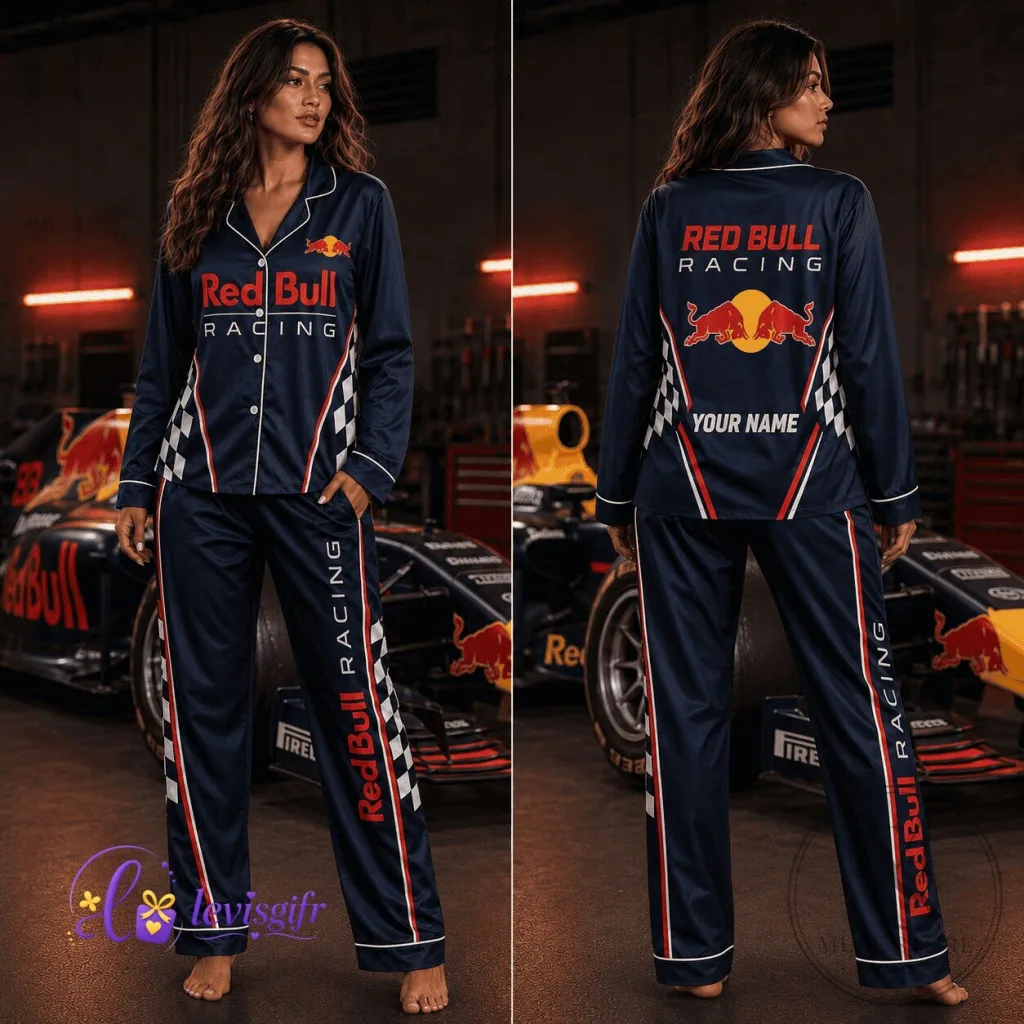 Red Bull Racing Fan Gift Pajamas Set - Personalized Formula 1 Sleepwear for Men and Women Red Bull Racing Fan Gift Pajamas Set - Personalized Formula 1 Sleepwear for Men and Women