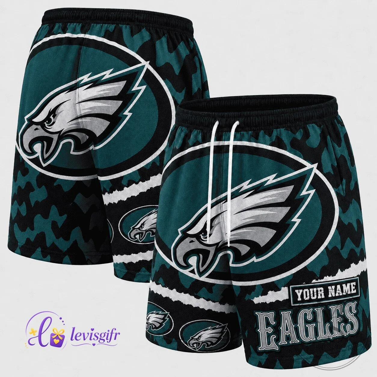 Philadelphia Eagles Fan Vintage Shorts Personalized Gift for Men and Women