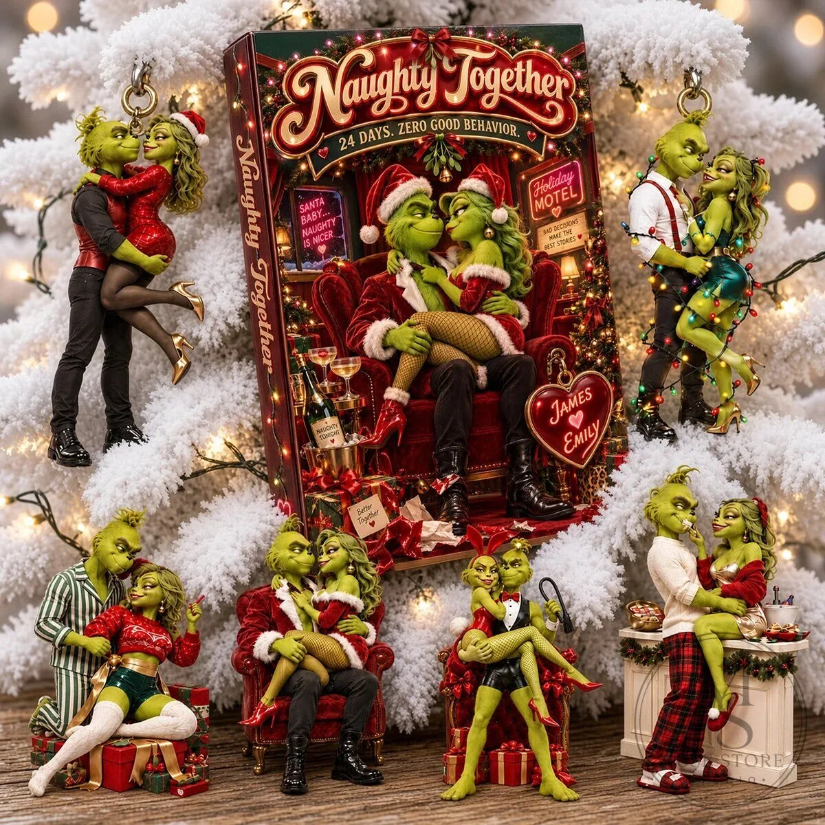 Naughty Together Grinch and Cindy Lou Who Christmas Holiday Advent Calendar Blind Box