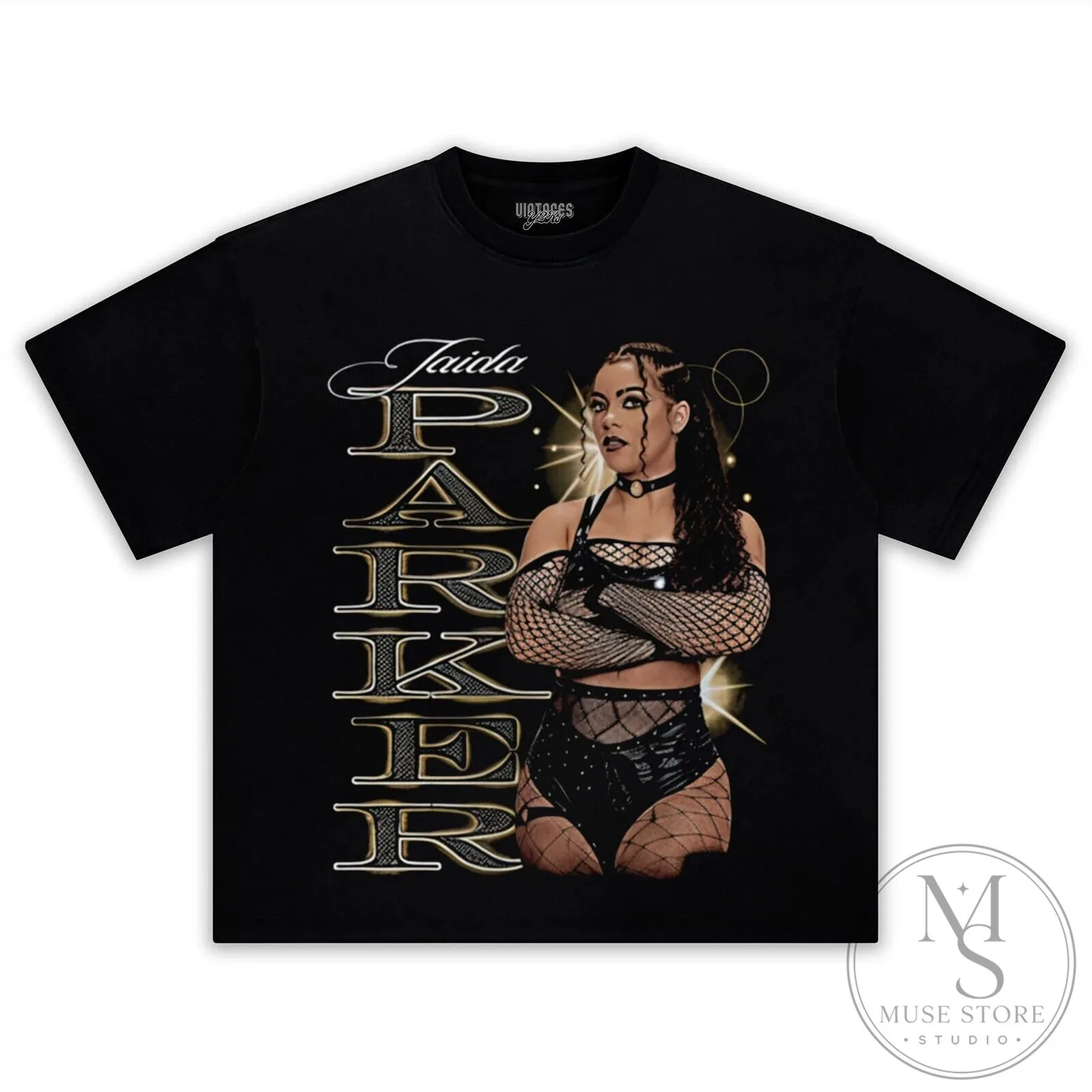 Jaida Parker Vintage Style Professional Wrestler Black Graphic T-Shirt