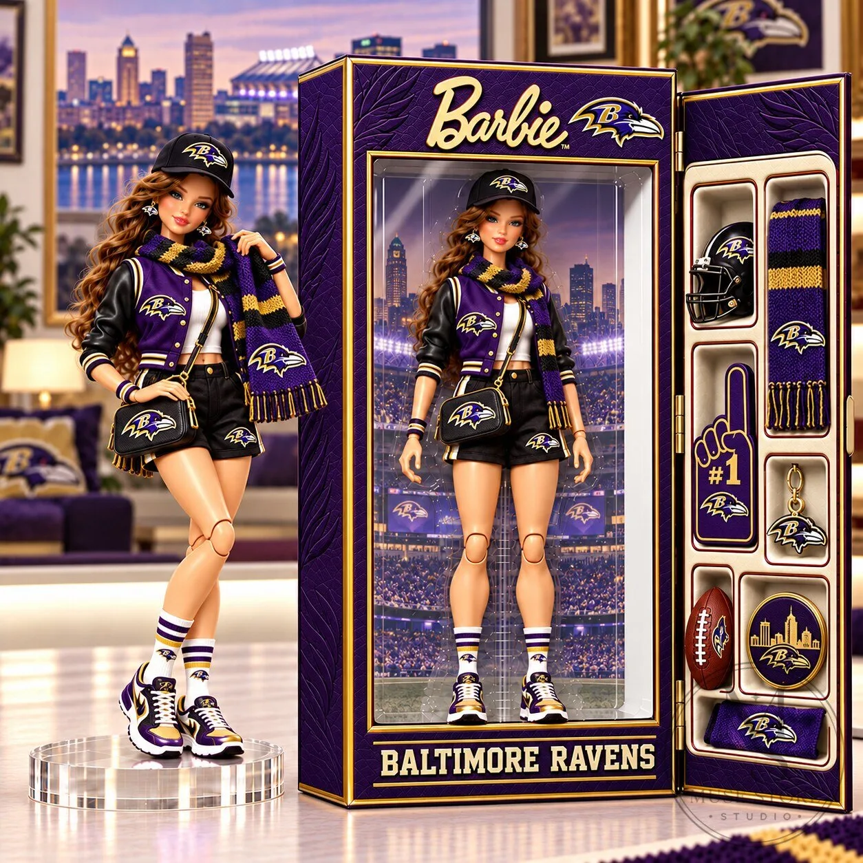Barbie Baltimore Ravens Football Collectible Doll with Accessories