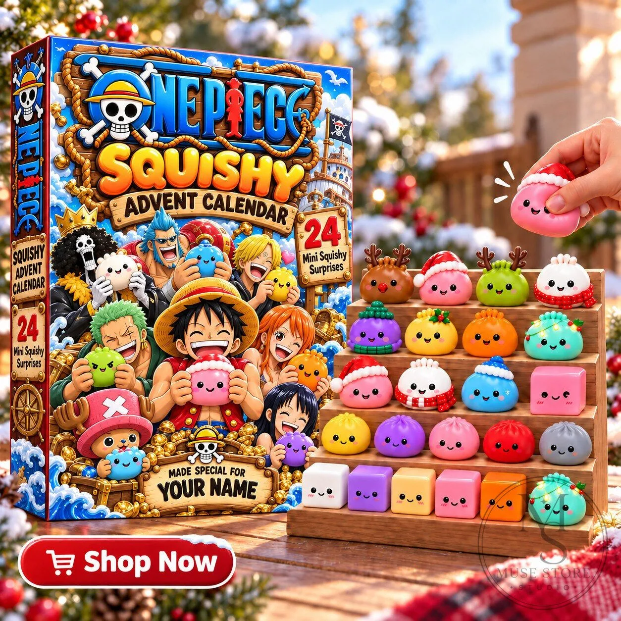 One Piece Squishy Advent Calendar 24 Mini Squishy Surprises Holiday Gift Set