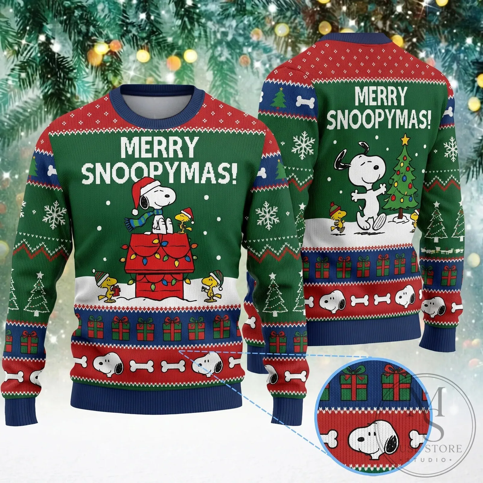 Snoopy Merry Snoopymas Peanuts Christmas Holiday Ugly Sweater