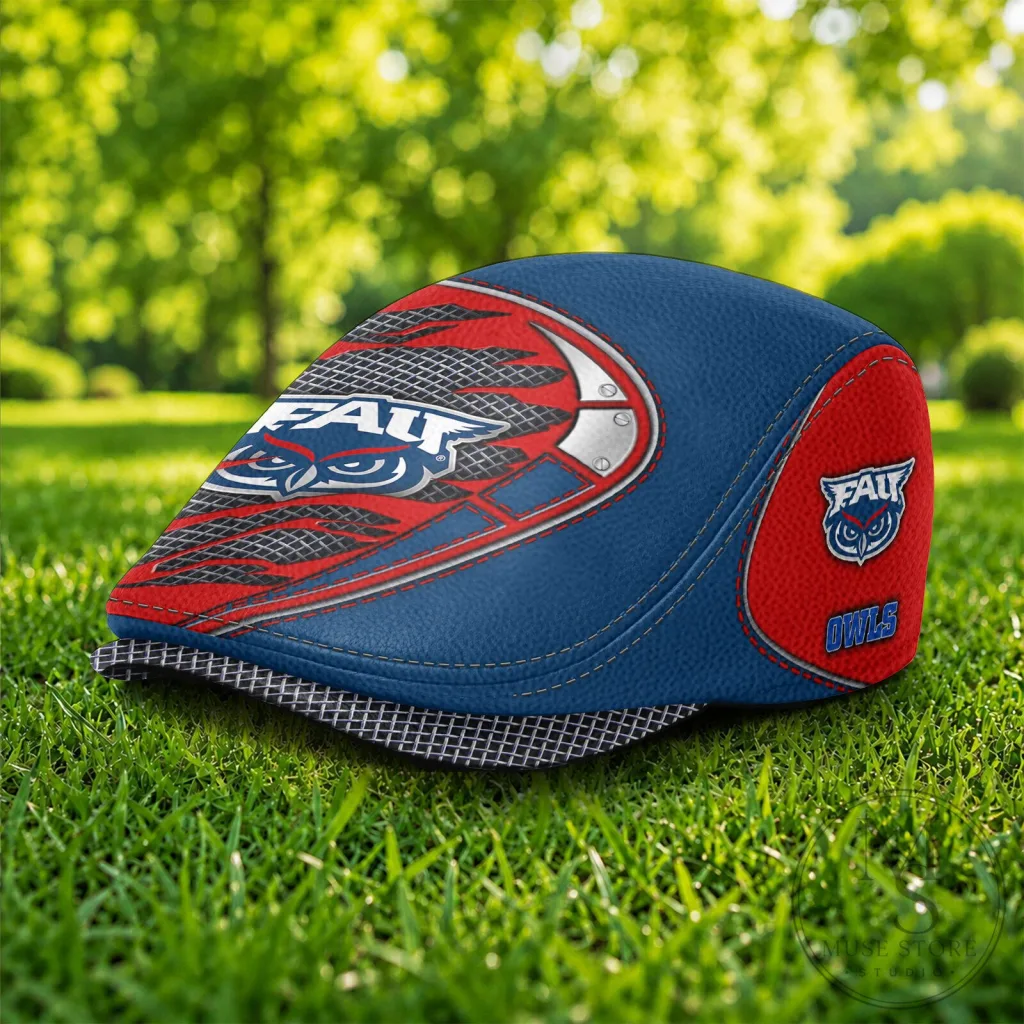 Florida Atlantic Owls NCAA College Football Team Logo Flat Cap Hat Florida Atlantic Owls NCAA College Football Team Logo Flat Cap Hat