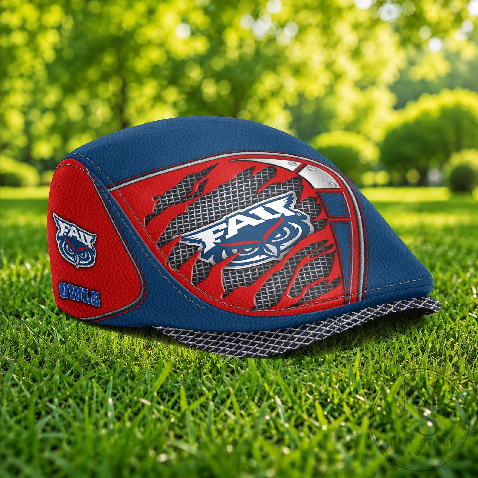 Florida Atlantic Owls NCAA College Football Team Logo Flat Cap Hat 9 Florida Atlantic Owls NCAA College Football Team Logo Flat Cap Hat