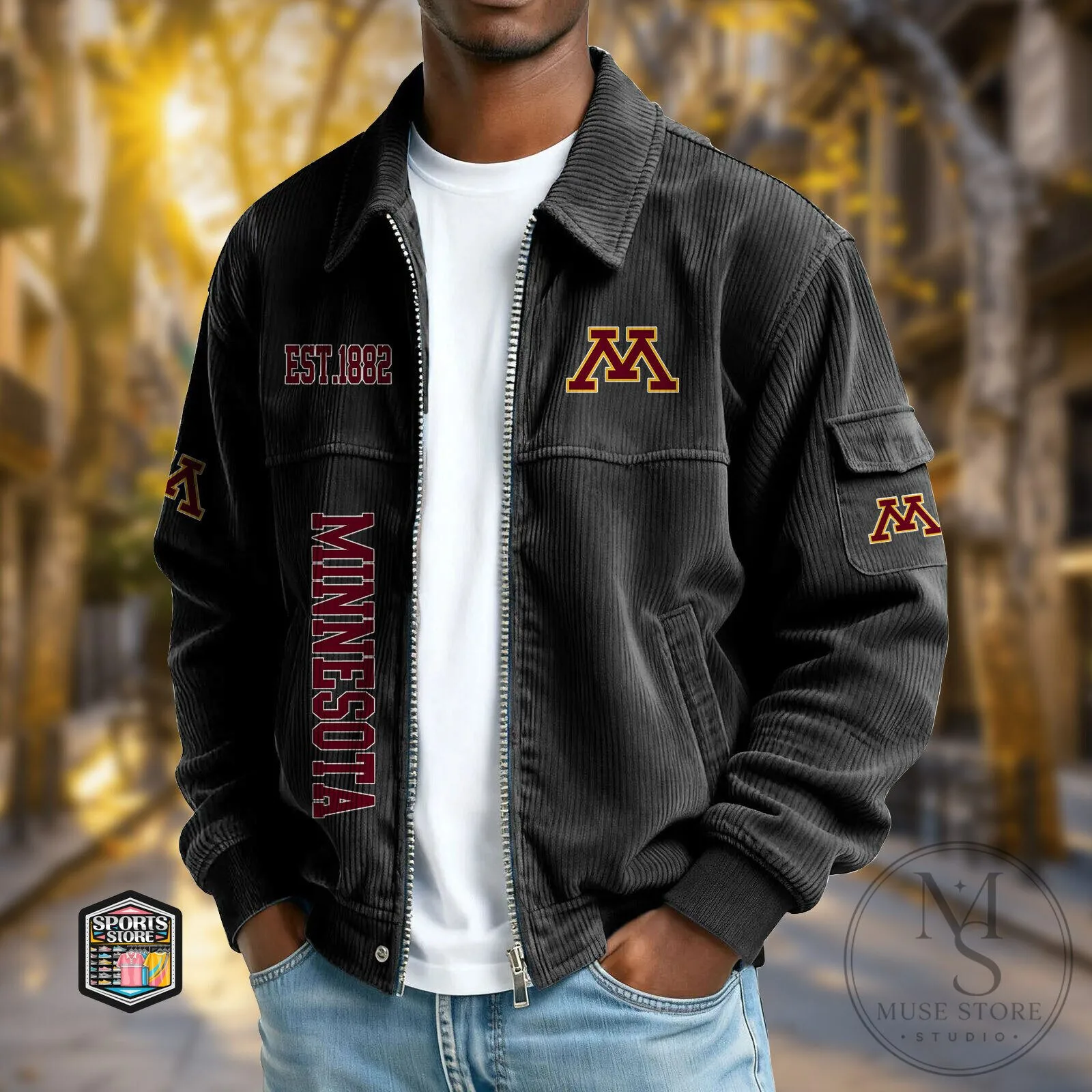 Minnesota Golden Gophers Corduroy Varsity Style Jacket