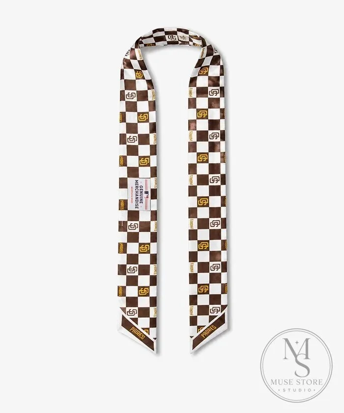 San Diego Padres Checkerboard Pattern Brown and White Scarf