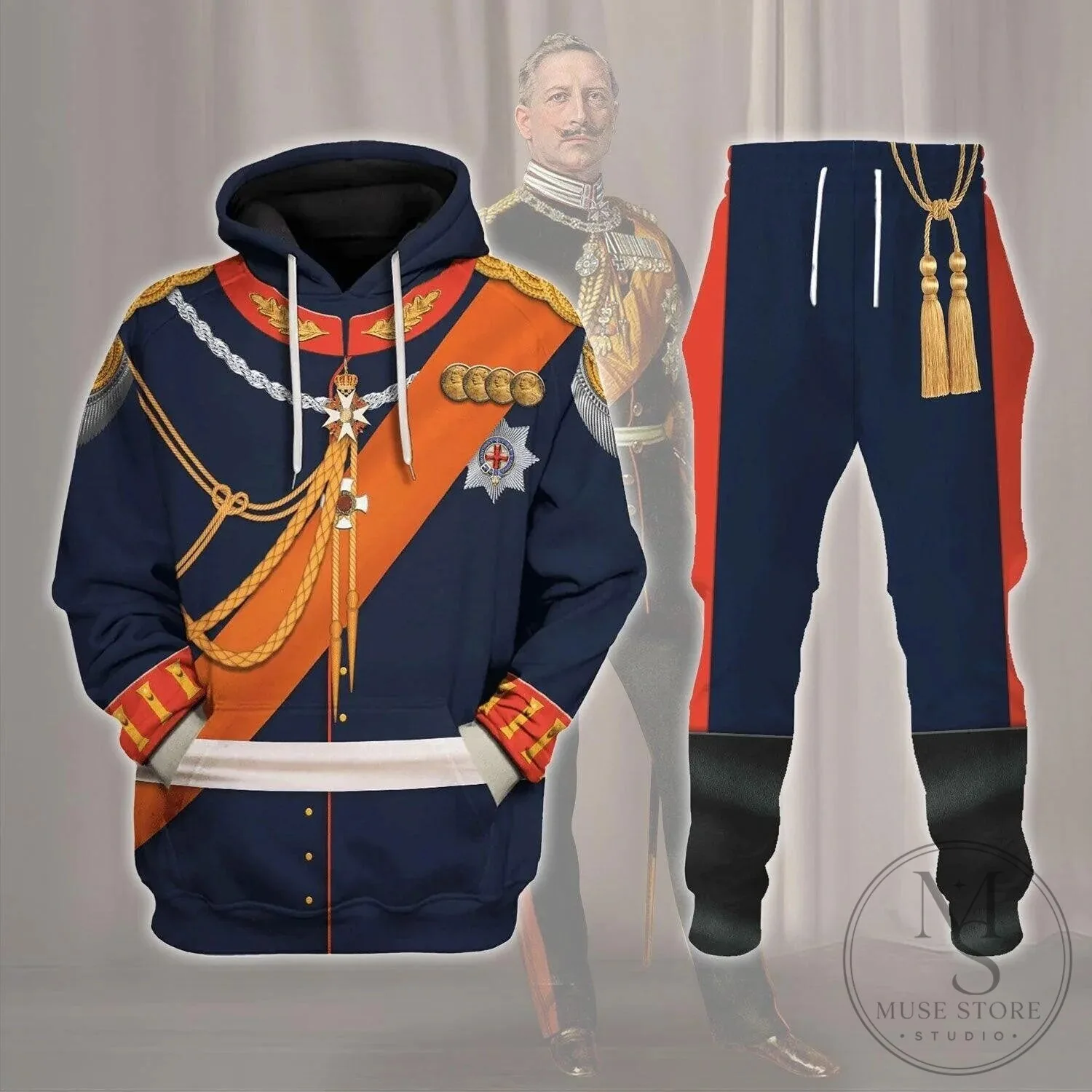 Wilhelm II German Emperor Military Uniform Hoodie