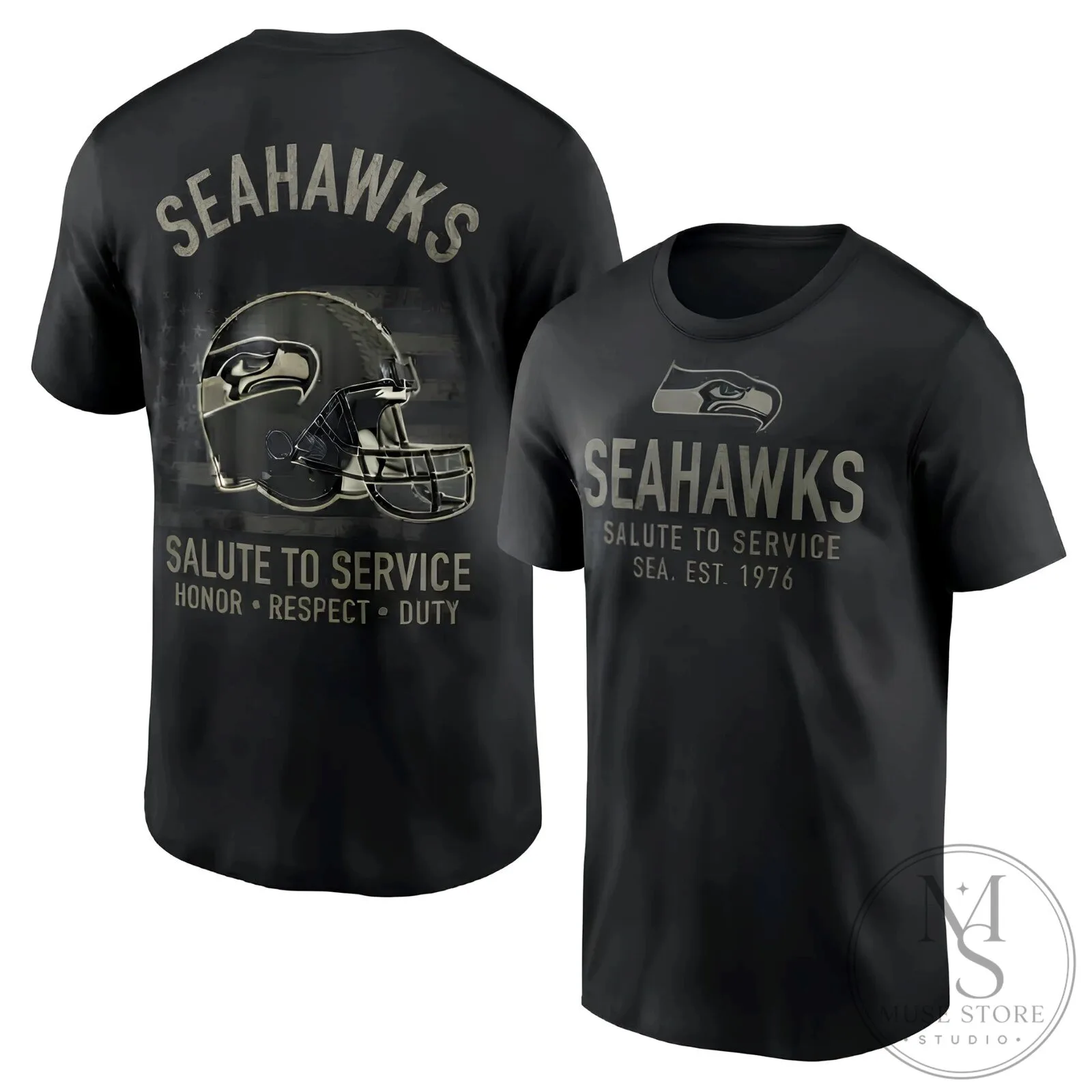 Military Appreciation T-Shirt for Seattle Seahawks Salute to Service 14 Military Appreciation T-Shirt for Seattle Seahawks Salute to Service