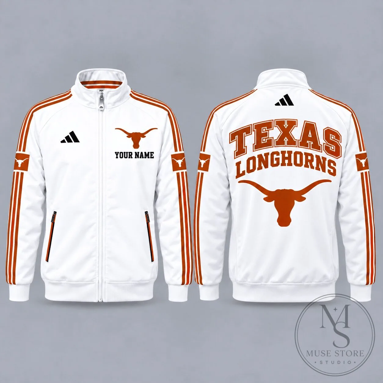 Texas Longhorns Personalized Full-Zip Casual Jacket
