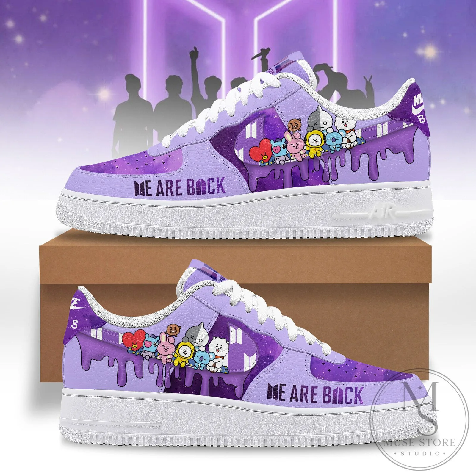BTS We Are Back Purple Custom Sneakers for Men and Women 5 BTS We Are Back Purple Custom Sneakers for Men and Women