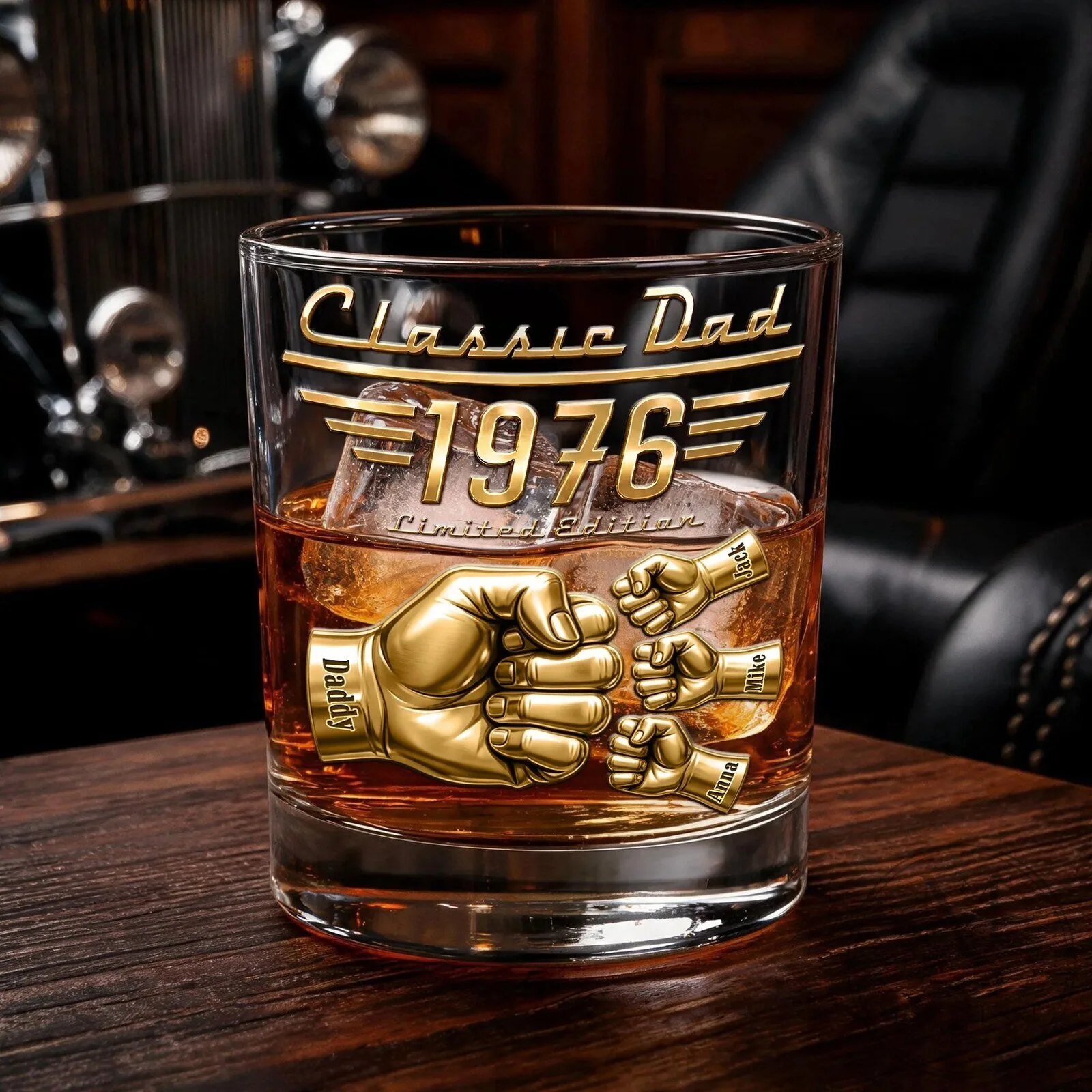 Personalized Classic Dad 1976 Limited Edition Whiskey Glass for Father's Day