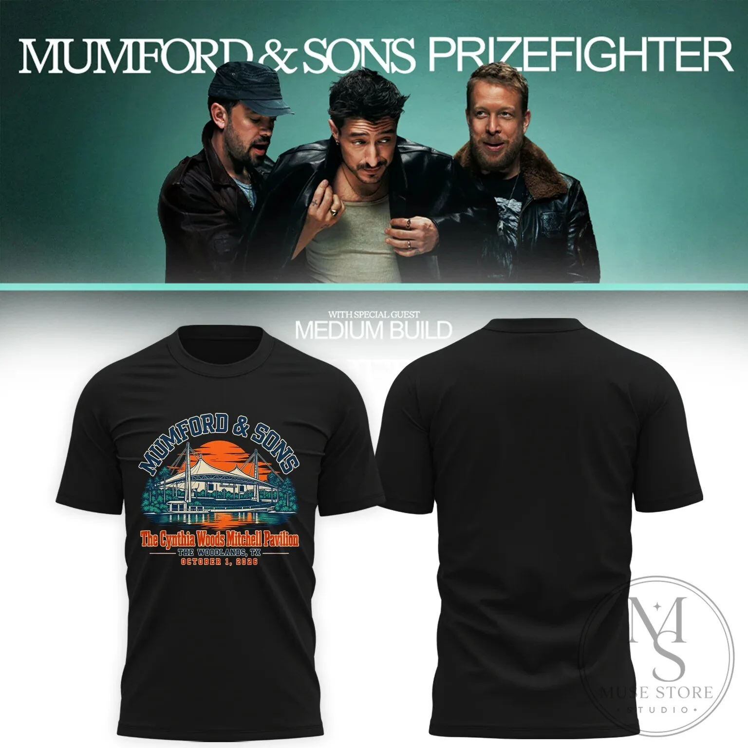 Mumford And Sons The Woodlands Texas Concert Event October 2026 T-Shirt