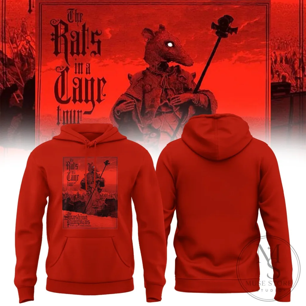 The Smashing Pumpkins The Rats in a Cage Tour Concert Red Hoodie The Smashing Pumpkins The Rats in a Cage Tour Concert Red Hoodie