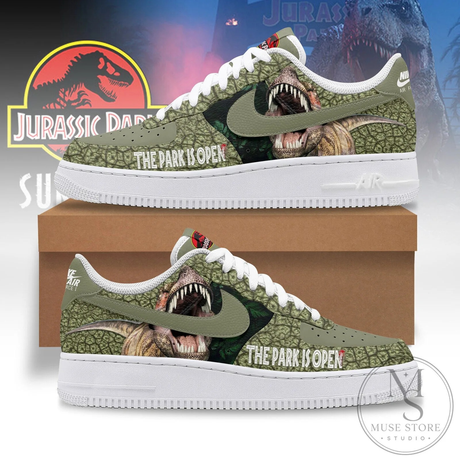 Jurassic Park Dinosaur The Park Is Open Movie Fan Shoes 1 Jurassic Park Dinosaur The Park Is Open Movie Fan Shoes