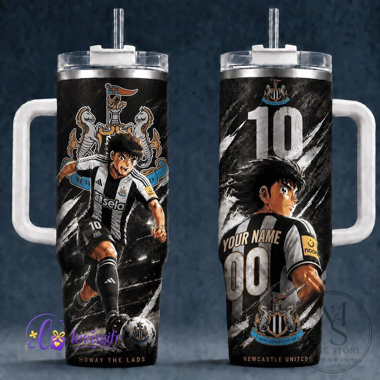 Newcastle United Football Club Anime Art Personalized Stainless Steel Tumbler