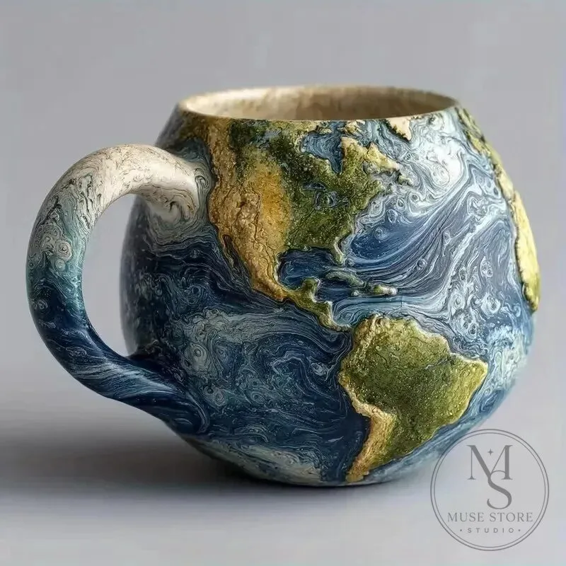 Earth Globe Planet Design Coffee Mug with Handle