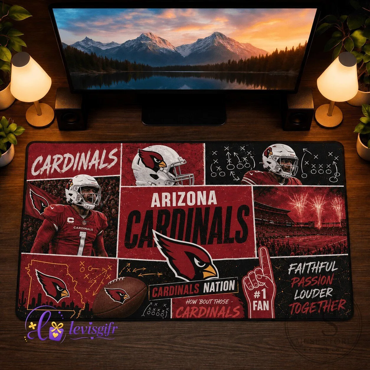 Arizona Cardinals Football Team Personalized Mouse Pad
