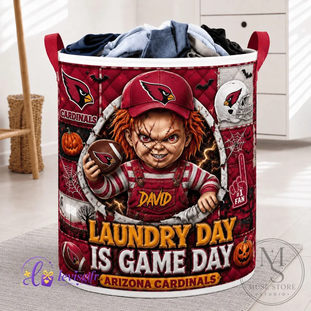 Arizona Football Cardinals Chucky Halloween Laundry Basket Game Day Gift Arizona Football Cardinals Chucky Halloween Laundry Basket Game Day Gift