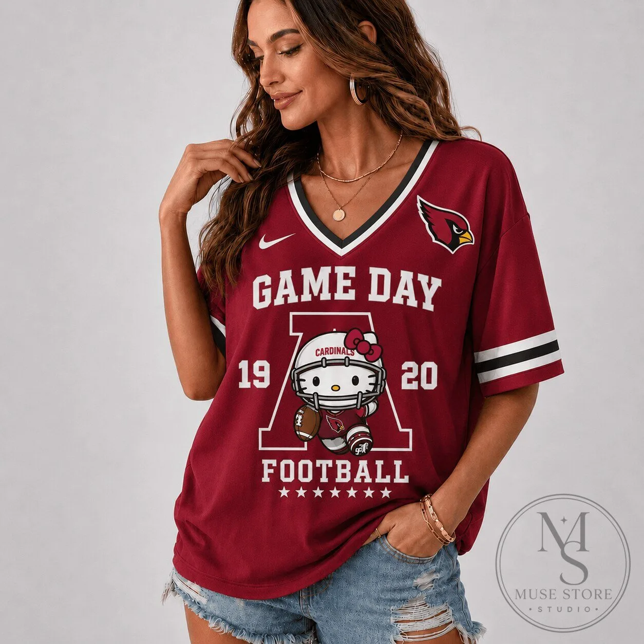 Arizona Cardinals Hello Kitty Game Day Football Jersey for Women