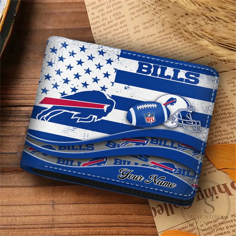 Buffalo Bills American Flag Personalized Football Team Wallet
