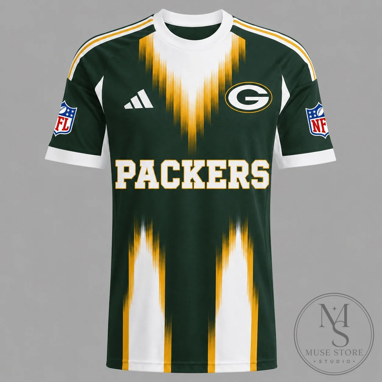 Green Bay Packers National Football League Athletic Brush Stripe Football Jersey