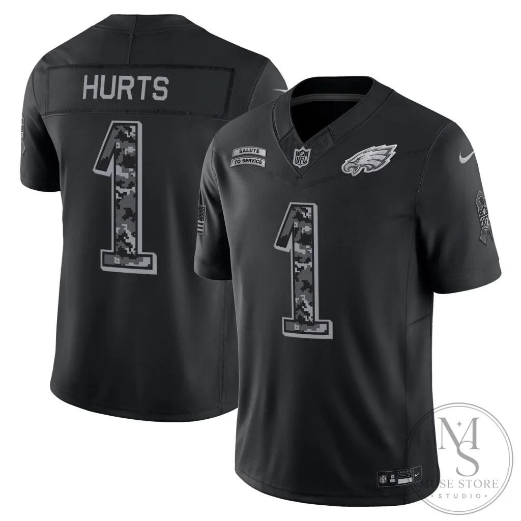 Salute To Service Football Jersey for Jalen Hurts of the Philadelphia Eagles Salute To Service Football Jersey for Jalen Hurts of the Philadelphia Eagles