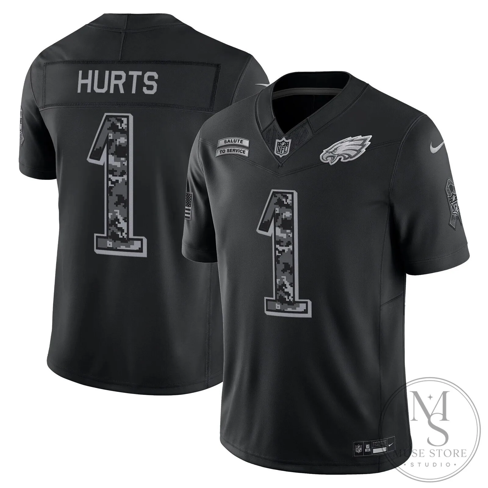 Salute To Service Football Jersey for Jalen Hurts of the Philadelphia Eagles