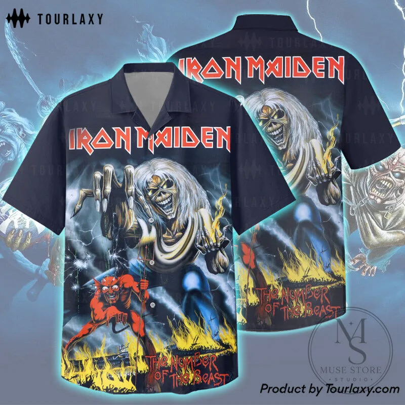 Hawaiian Shirt featuring Iron Maiden's The Number Of The Beast Album Artwork