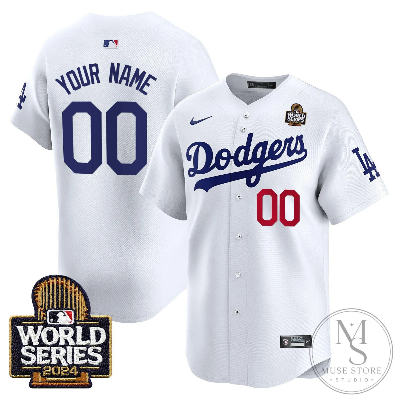 Los Angeles Dodgers 2024 World Series White Custom Baseball Jersey