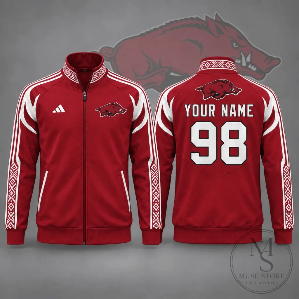 Arkansas Razorbacks Personalized Tradition Line Full Zip Track Jacket Arkansas Razorbacks Personalized Tradition Line Full Zip Track Jacket