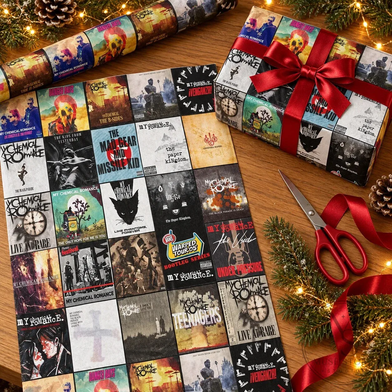 My Chemical Romance Album Covers Collage Wrapping Paper Roll