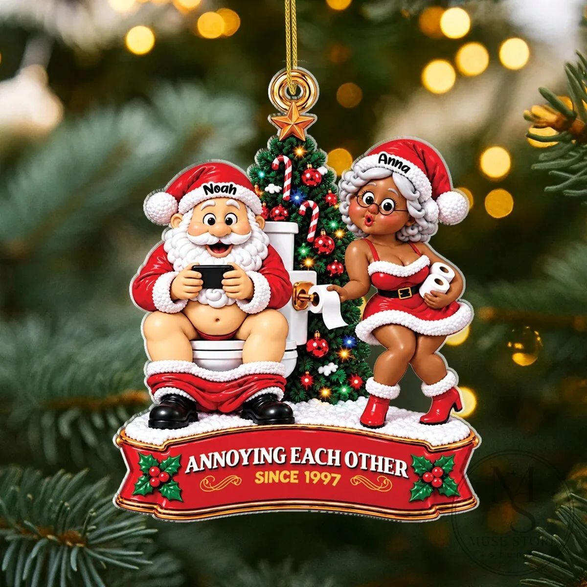 Personalized Christmas Couple Santa and Mrs Claus Bathroom Humor Ornament 11 Personalized Christmas Couple Santa and Mrs Claus Bathroom Humor Ornament