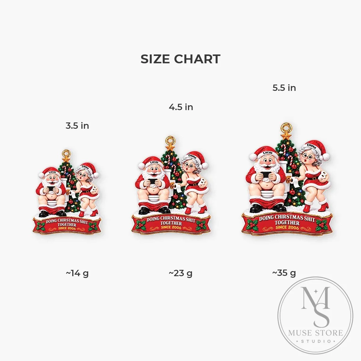 Personalized Christmas Couple Santa and Mrs Claus Bathroom Humor Ornament 13 Personalized Christmas Couple Santa and Mrs Claus Bathroom Humor Ornament