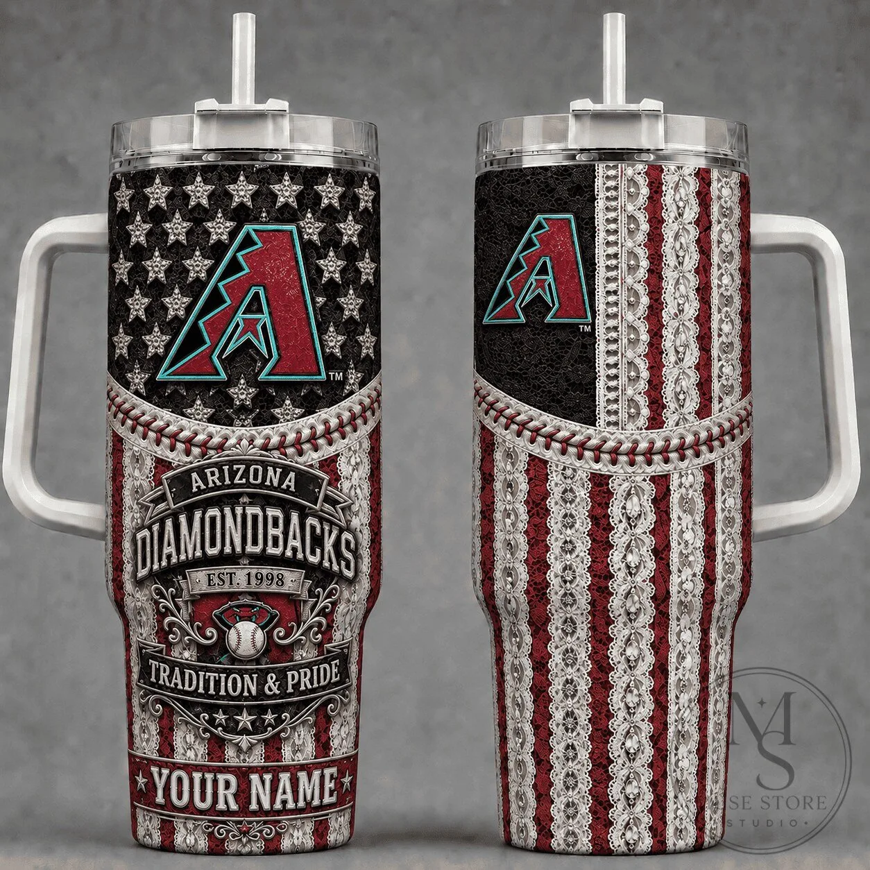 Arizona Diamondbacks Baseball Team Personalized Stainless Steel Tumbler