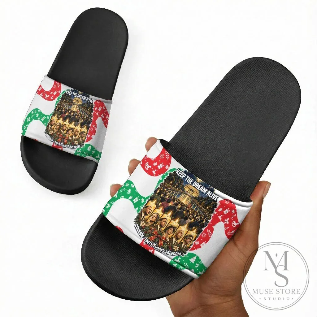 Civil Rights Leaders Christmas Holiday Keep The Dream Alive Slide Sandals 11 Civil Rights Leaders Christmas Holiday Keep The Dream Alive Slide Sandals