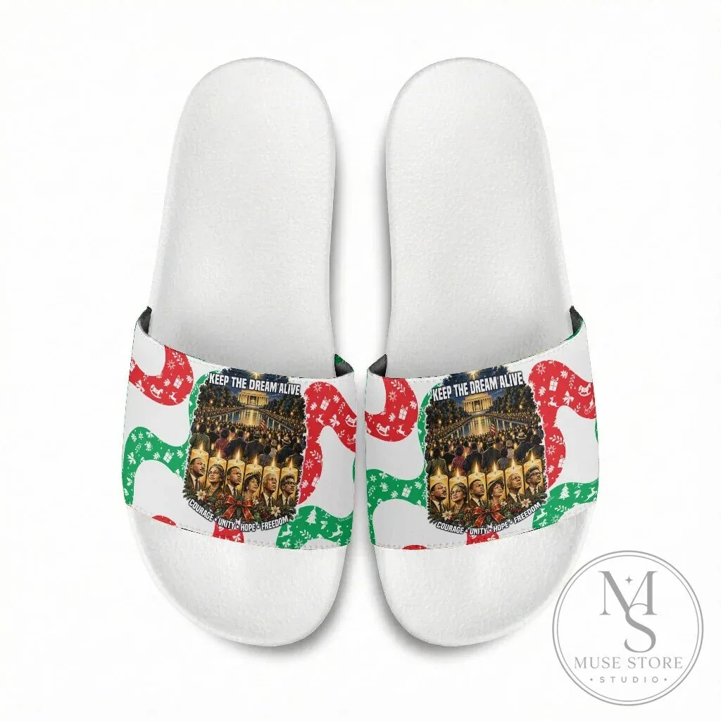 Civil Rights Leaders Christmas Holiday Keep The Dream Alive Slide Sandals 12 Civil Rights Leaders Christmas Holiday Keep The Dream Alive Slide Sandals
