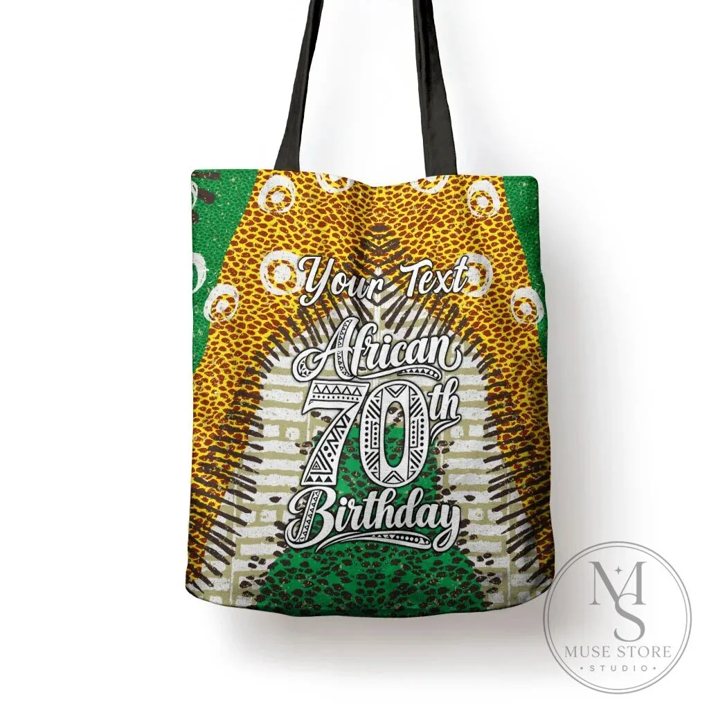 Personalized African 70th Birthday Tribal Animal Print Heritage Pattern Tote Bag 7 Personalized African 70th Birthday Tribal Animal Print Heritage Pattern Tote Bag