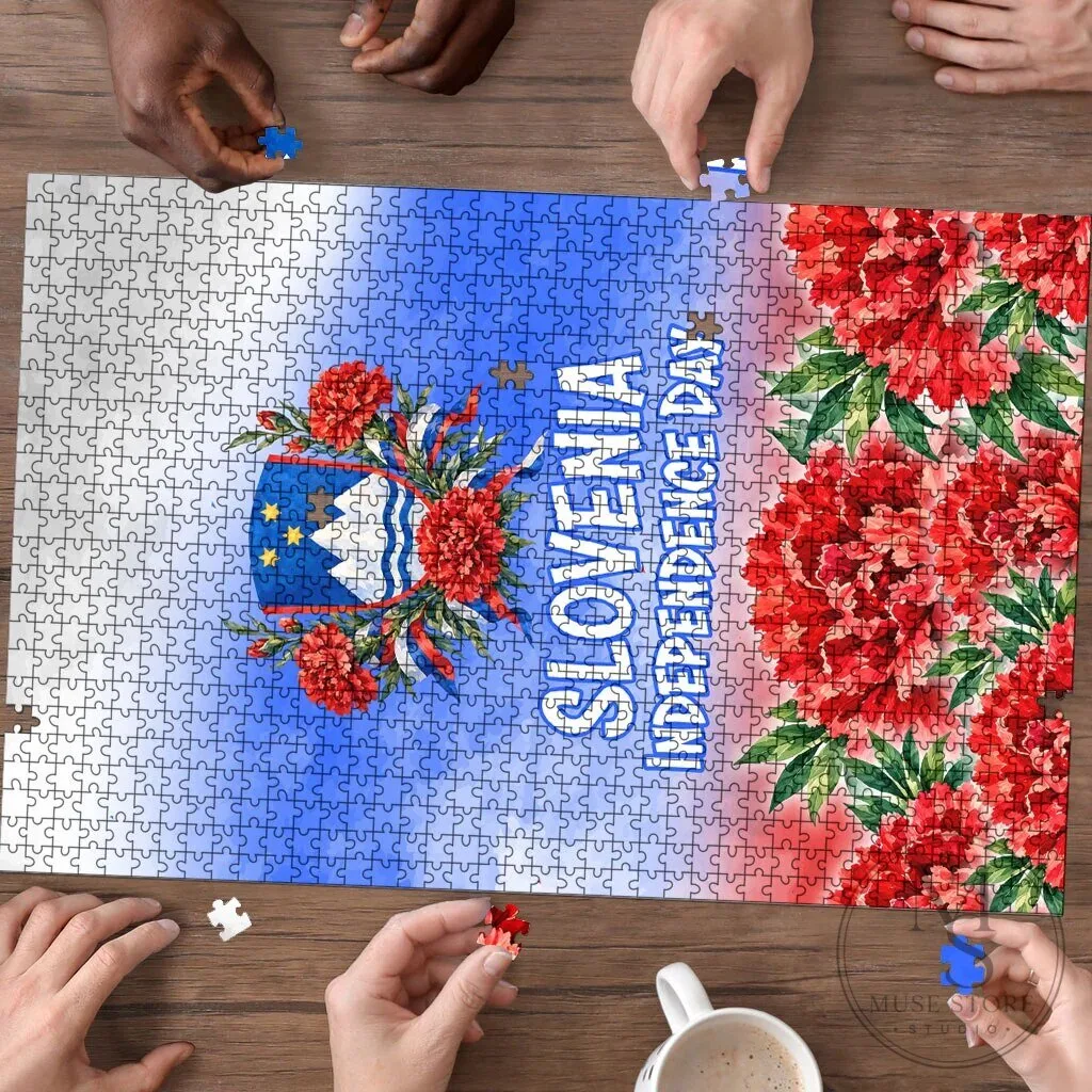 Slovenia Independence Day White Lipizzan Horse Red Carnation Emblem Jigsaw Puzzle 8 Slovenia Independence Day White Lipizzan Horse Red Carnation Emblem Jigsaw Puzzle