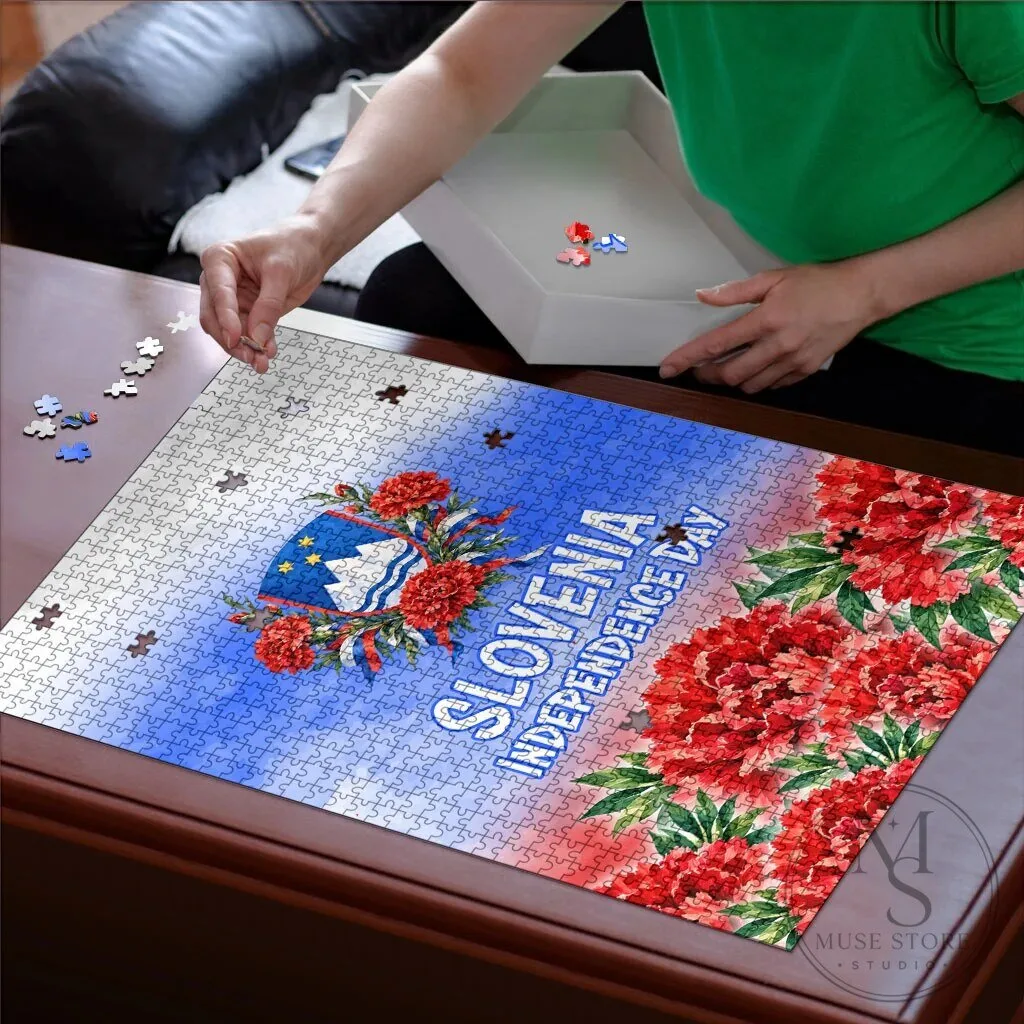 Slovenia Independence Day White Lipizzan Horse Red Carnation Emblem Jigsaw Puzzle 9 Slovenia Independence Day White Lipizzan Horse Red Carnation Emblem Jigsaw Puzzle