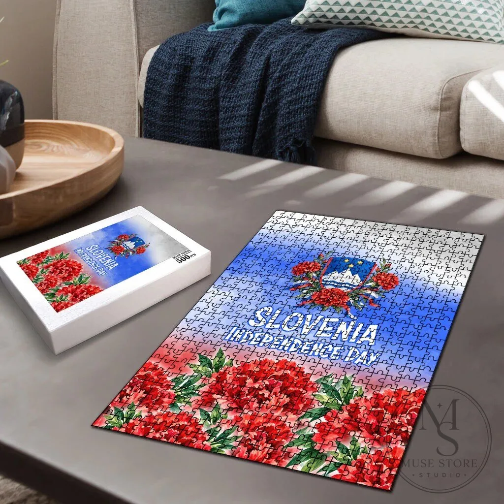 Slovenia Independence Day White Lipizzan Horse Red Carnation Emblem Jigsaw Puzzle 10 Slovenia Independence Day White Lipizzan Horse Red Carnation Emblem Jigsaw Puzzle
