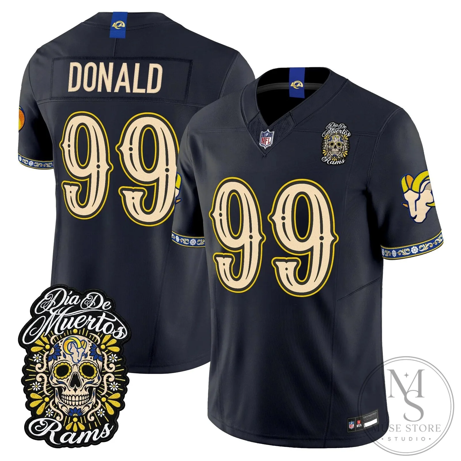 Aaron Donald Los Angeles Rams Dia de los Muertos Football Jersey