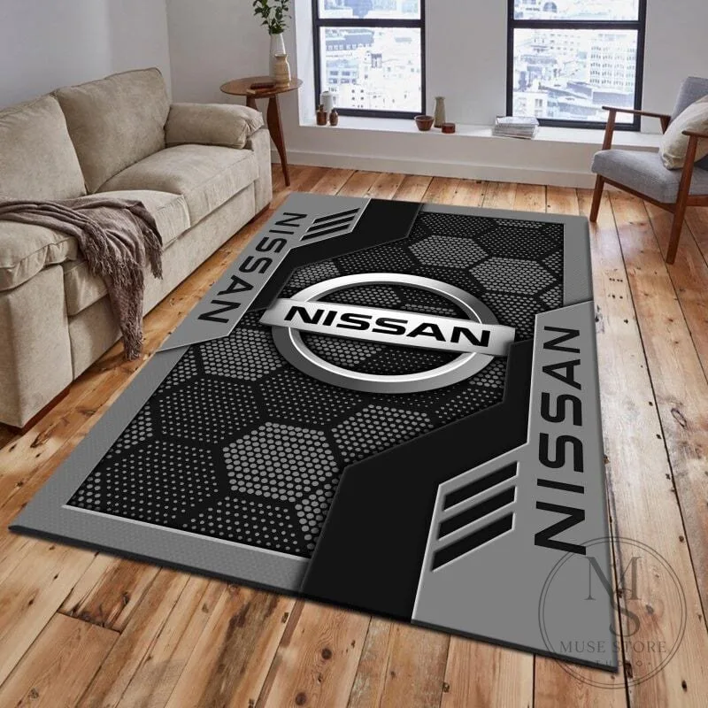 Nissan Blue Hexagon Pattern Car Logo Area Rug 16 Nissan Blue Hexagon Pattern Car Logo Area Rug