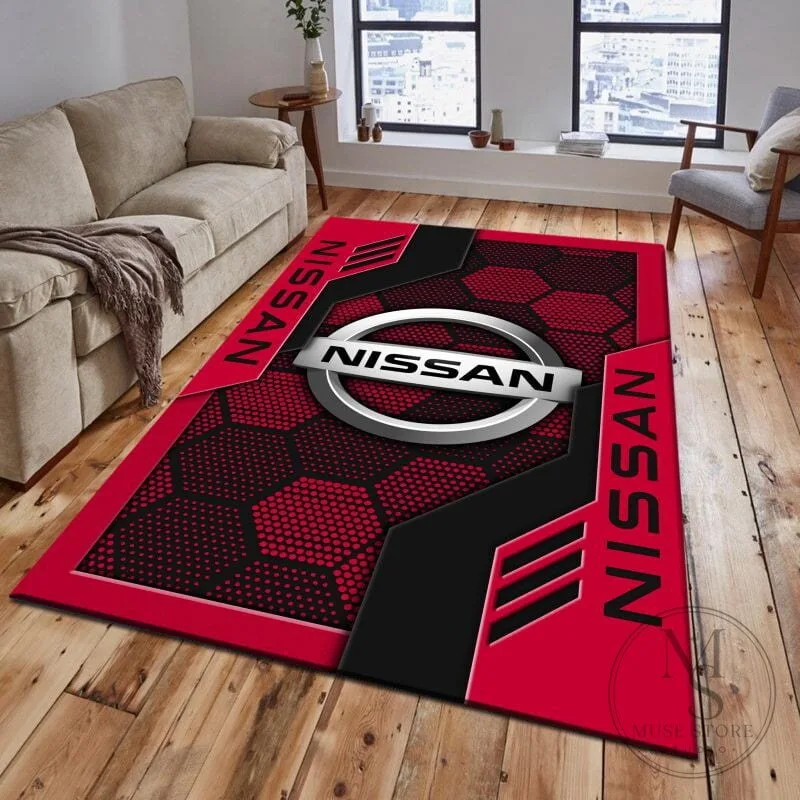Nissan Blue Hexagon Pattern Car Logo Area Rug 18 Nissan Blue Hexagon Pattern Car Logo Area Rug
