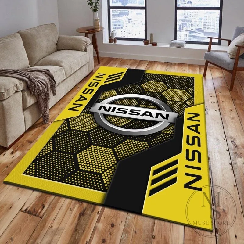 Nissan Blue Hexagon Pattern Car Logo Area Rug 19 Nissan Blue Hexagon Pattern Car Logo Area Rug