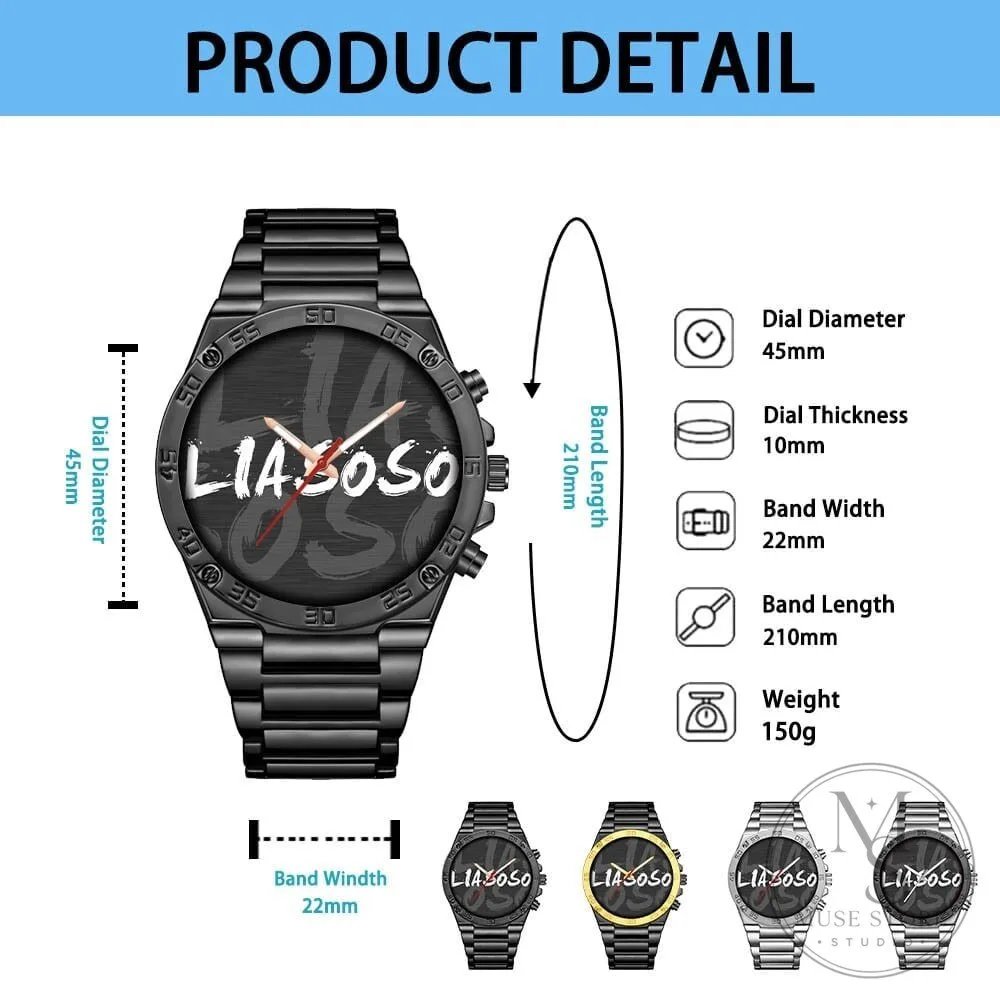 Lamborghini Custom Name Gold Dial Stainless Steel Watch for Men 17 Lamborghini Custom Name Gold Dial Stainless Steel Watch for Men