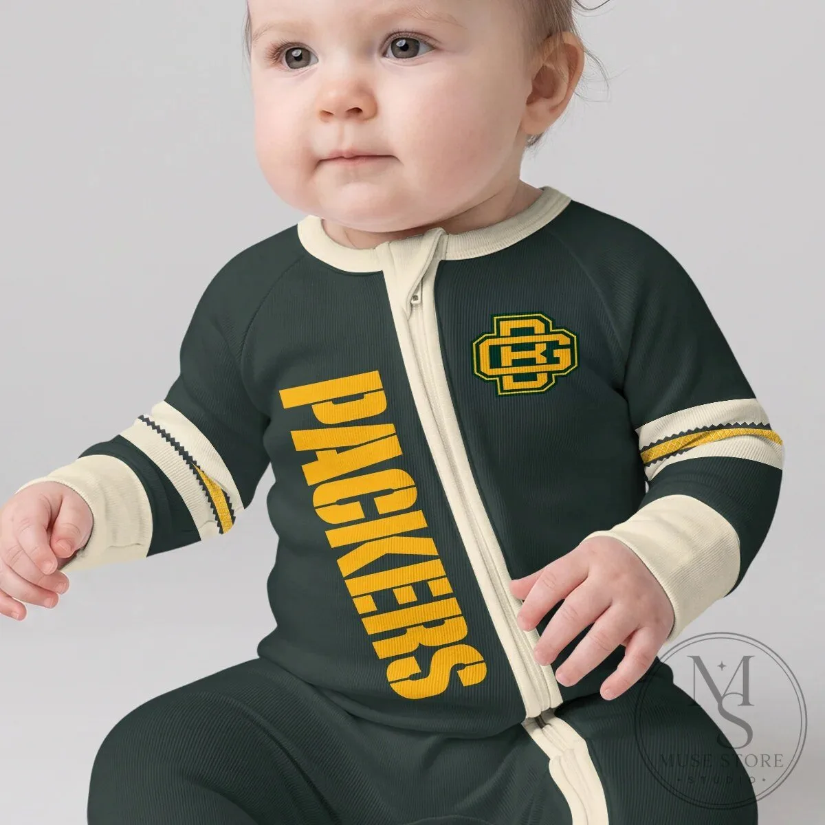Green Bay Packers Football Team Baby Romper with Love 10 Design 18 Green Bay Packers Football Team Baby Romper with Love 10 Design