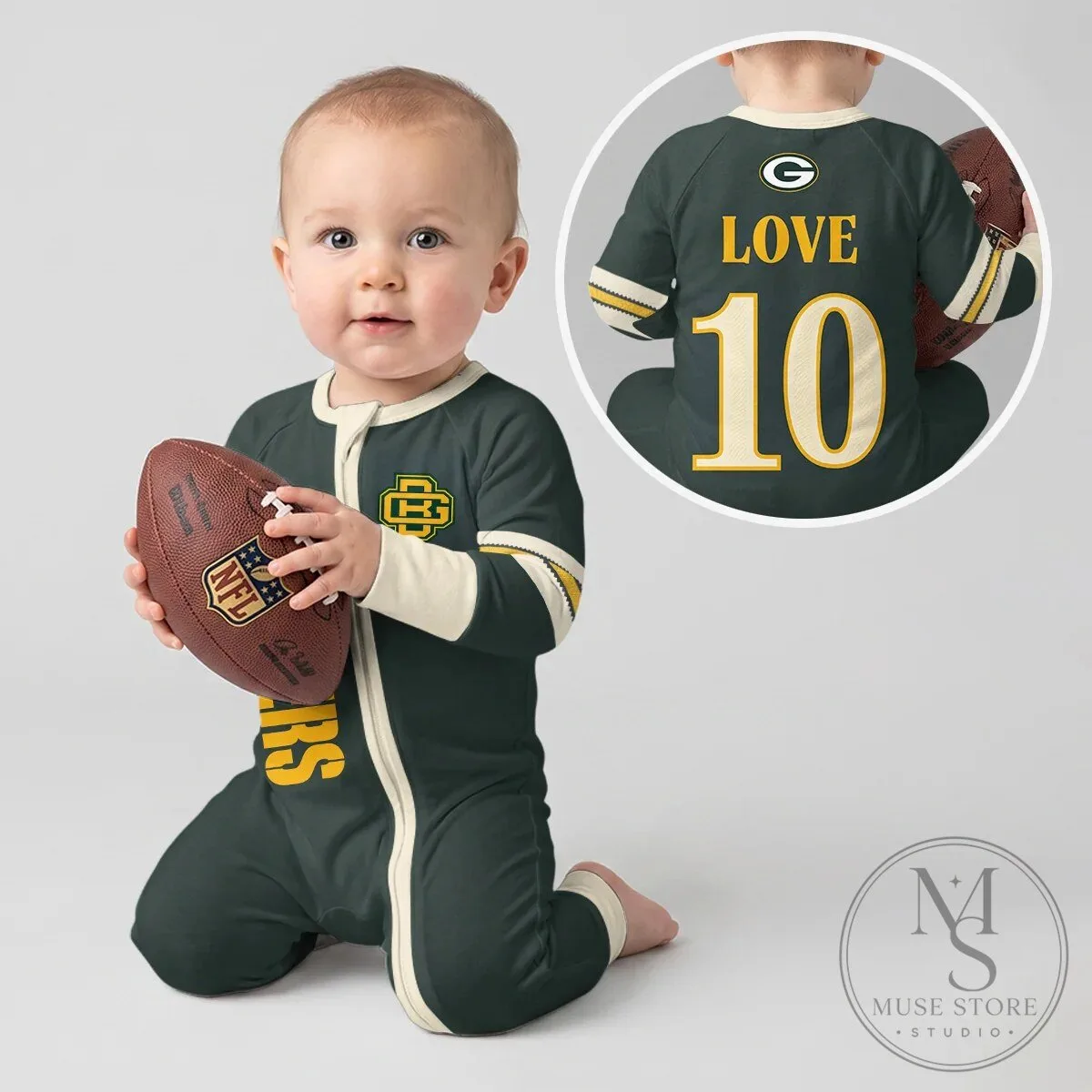 Green Bay Packers Football Team Baby Romper with Love 10 Design 20 Green Bay Packers Football Team Baby Romper with Love 10 Design