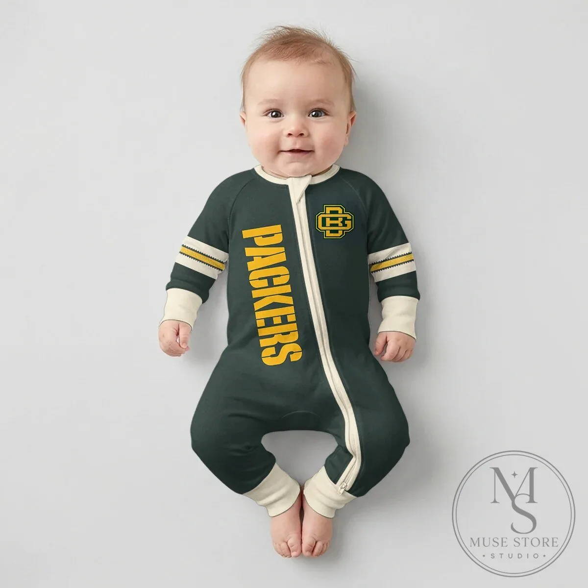Green Bay Packers Football Team Baby Romper with Love 10 Design 22 Green Bay Packers Football Team Baby Romper with Love 10 Design