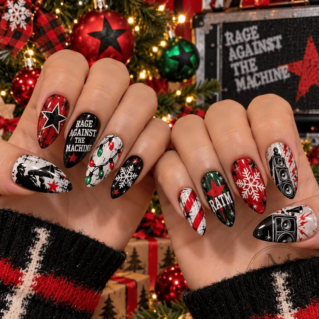 Christmas Holiday Press-On Nails Set by Rage Against the Machine
